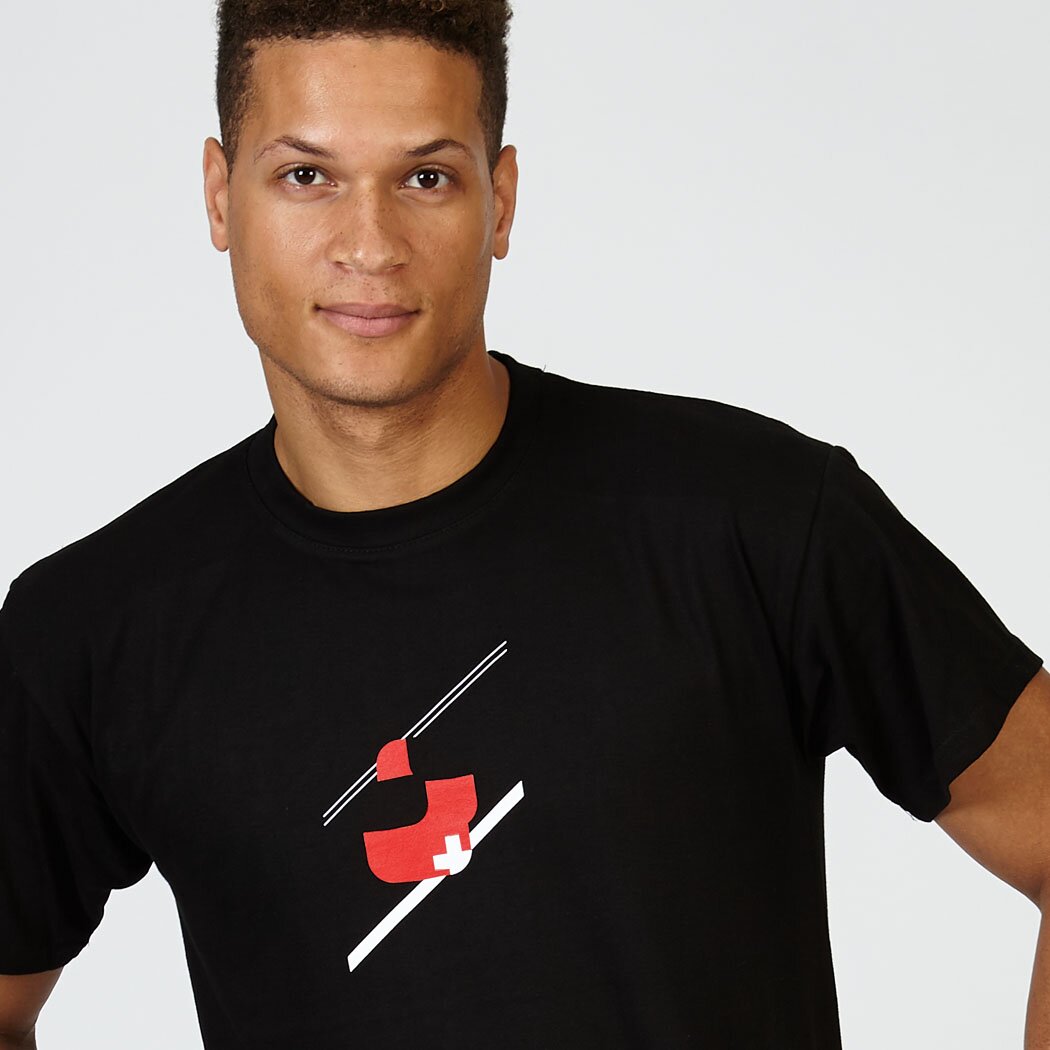 T-lab Telecabine Mens T Shirt model chest 2