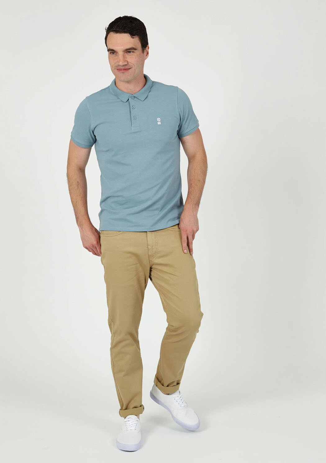 T-lab 66 mens polos shirt blue model full T-lab 66 Mens football polo shirt blue