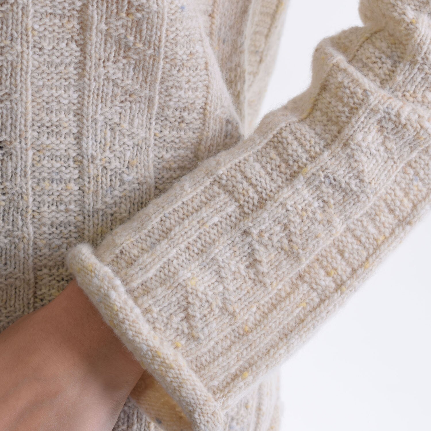 T-lab Alpina womens knitwear closeup T-lab Alpina womens knitwear cream