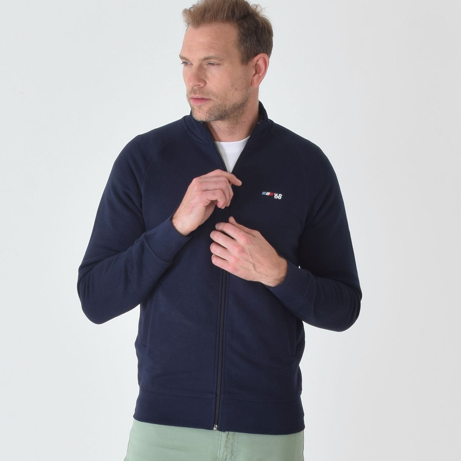 T-lab-Grenoble'68-mens-zipped-fleece-navy-model6 T-lab-Grenoble'68-mens-zipped-fleece-navy