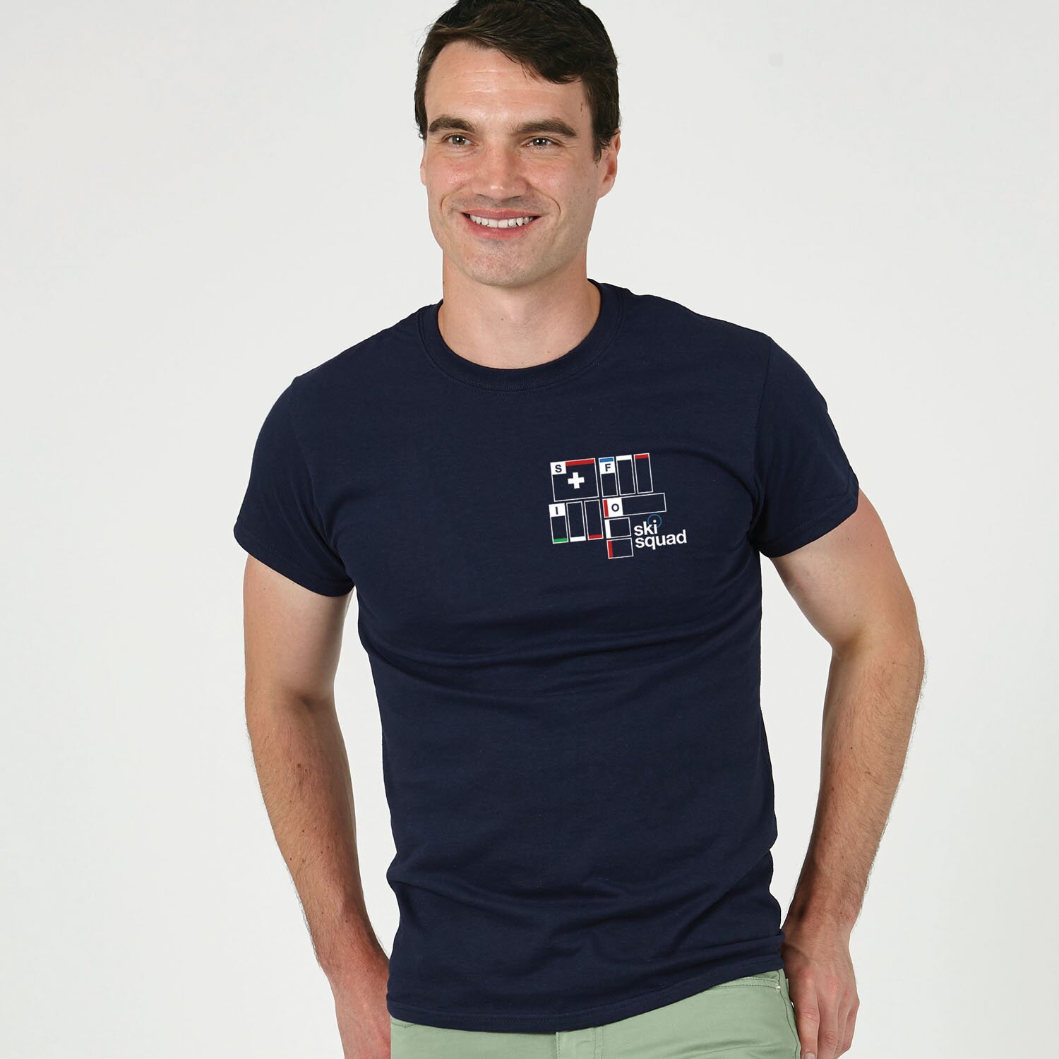 T-lab Ski Squad mens t-shirt navy model2 T-lab Ski Squad mens t-shirt navy model2