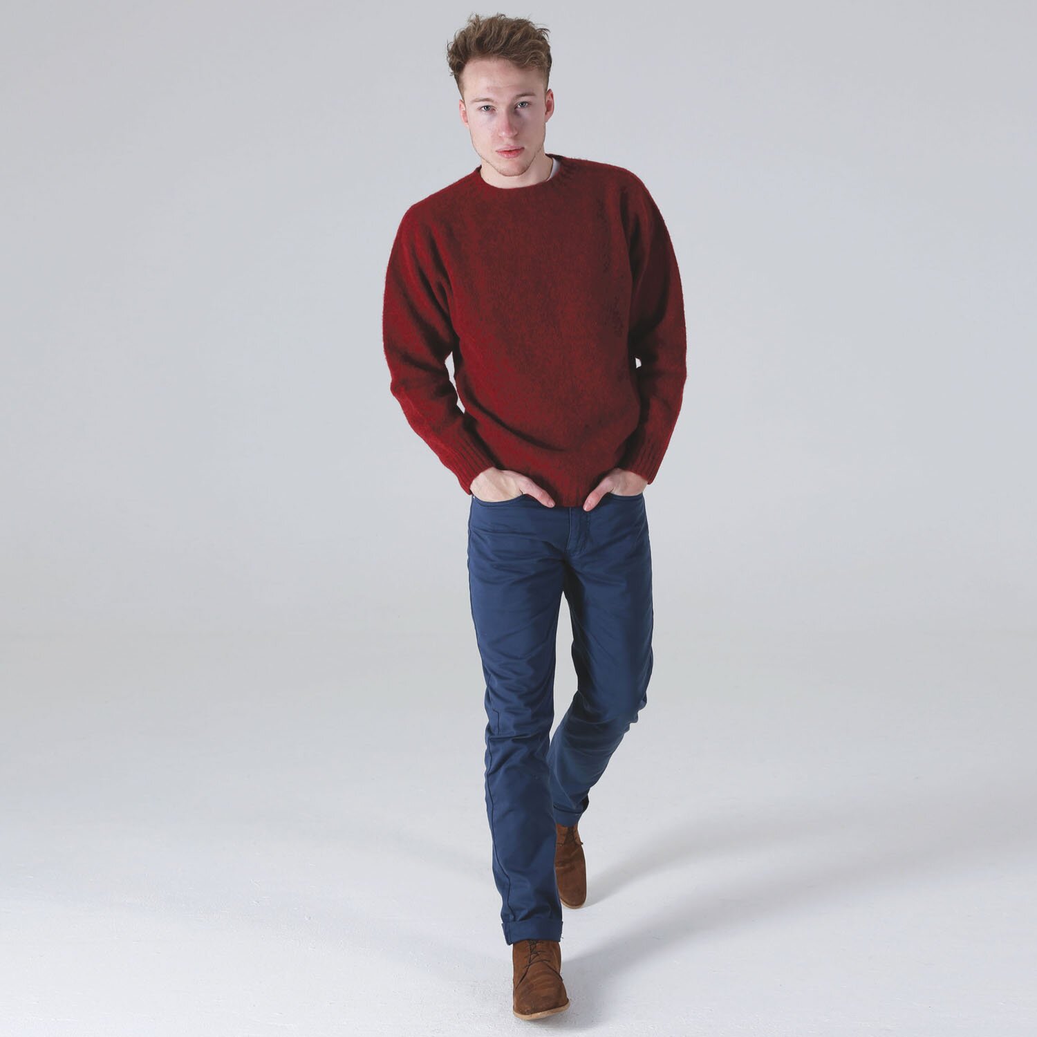T-lab Coll mens sweater brushed red T-lab Coll mens sweater brushed red