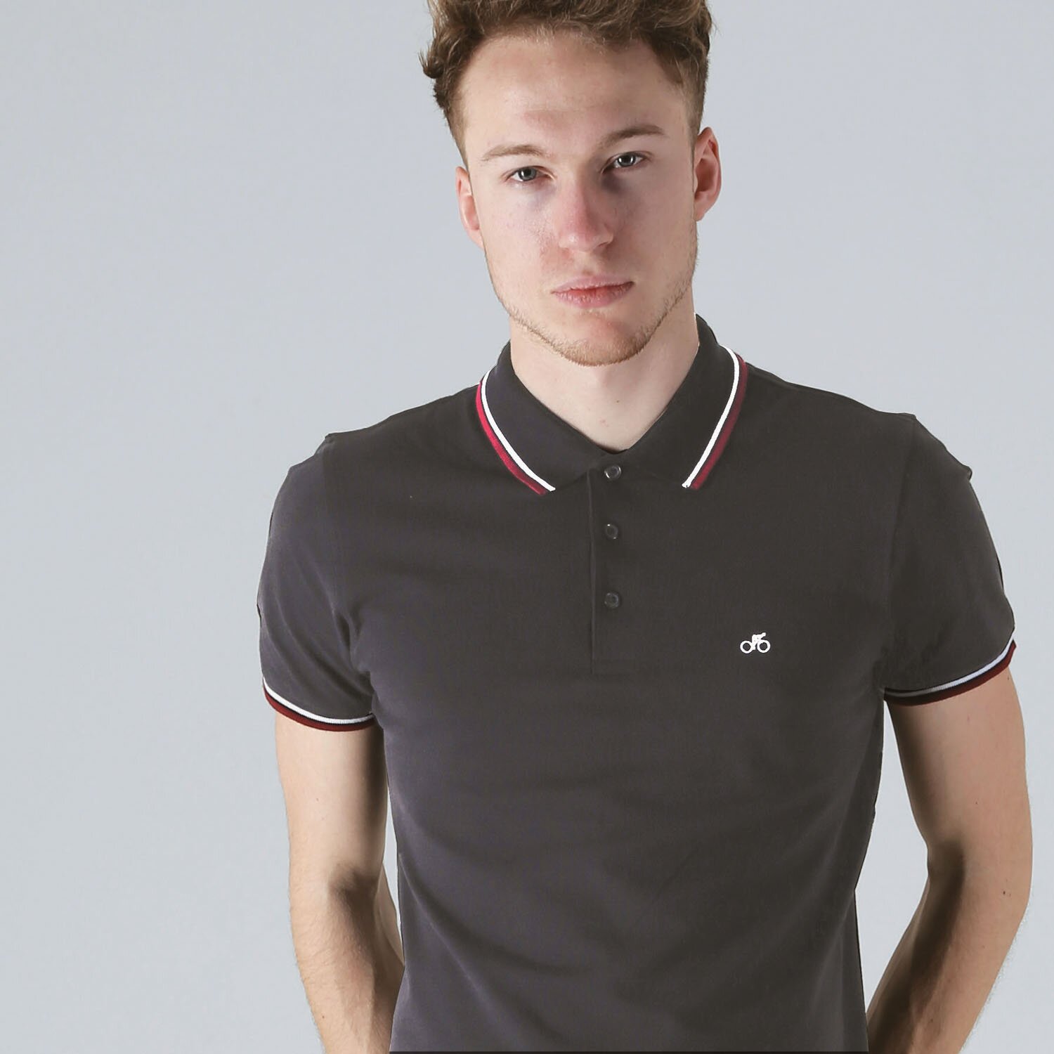 T-lab VeloPolo men's polo black model crop T-lab-VeloPolo-mens-polo-black
