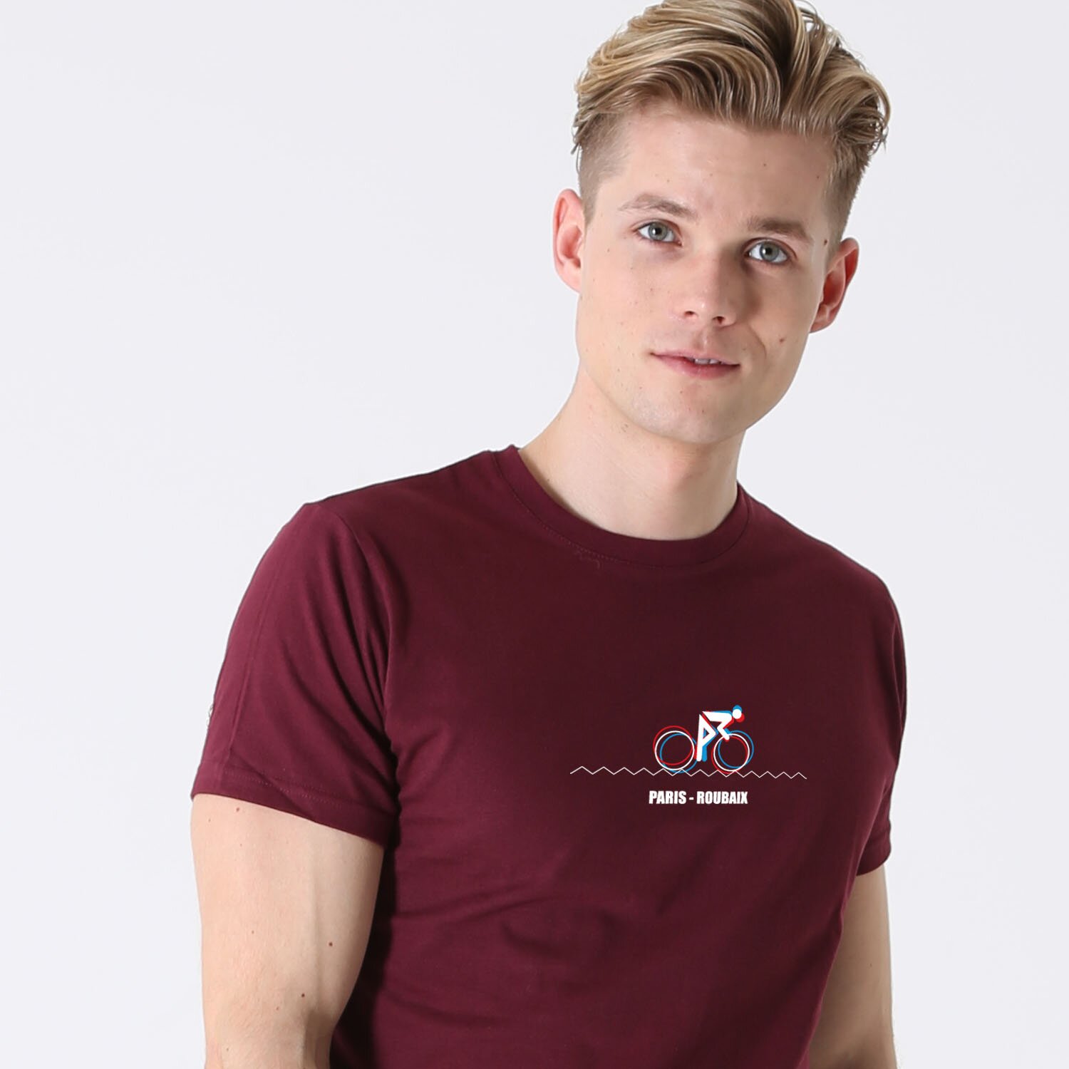 T-lab Paris-Roubaix Mens t-shirt burgundy crop T-lab-Paris-Roubaix-Mens-t-shirt-burgundy