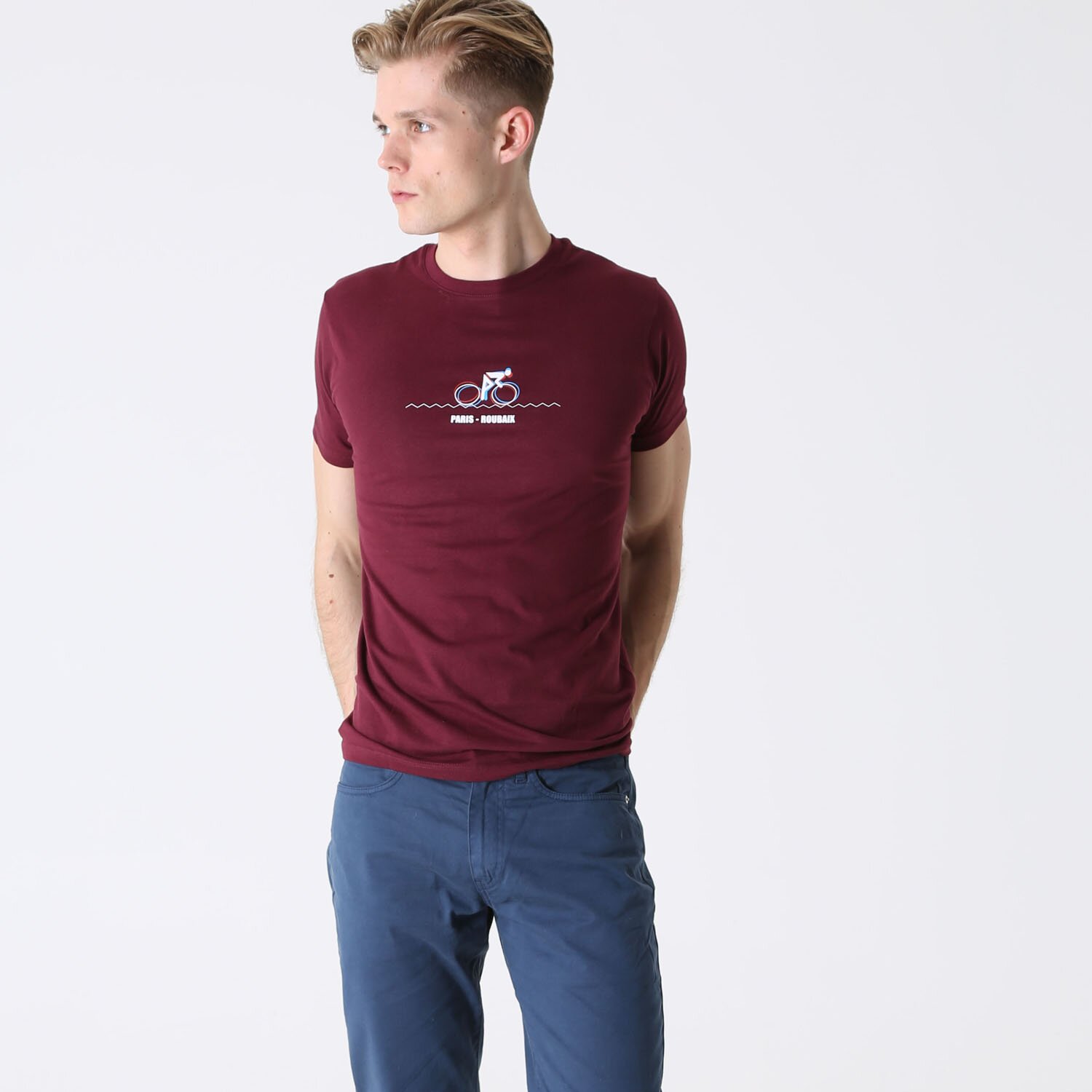 T-lab Paris-Roubaix Mens t-shirt burgundy model T-lab-Paris-Roubaix-Mens-t-shirt-burgundy
