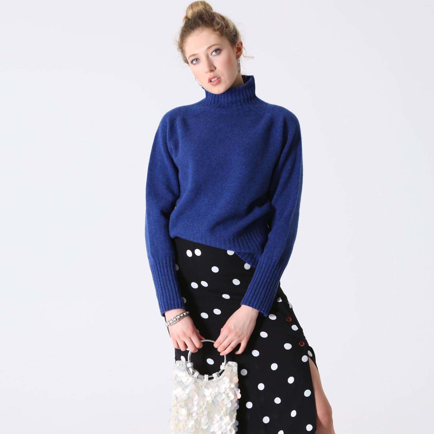 T-lab Skye womens knitwear indigo model2 T-lab Skye womens knitwear indigo