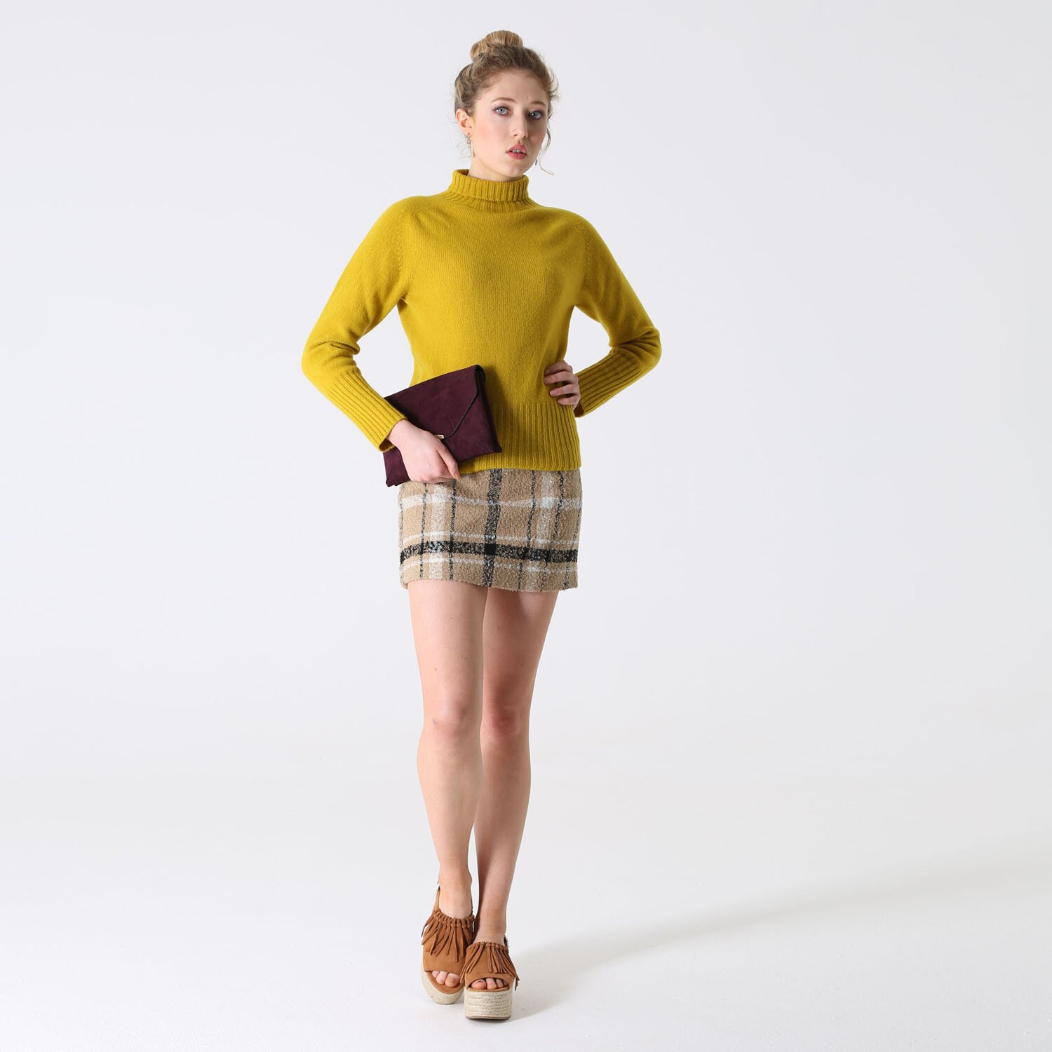 T-lab Skye womens knitwear saffron up T-lab Skye womens knitwear saffron