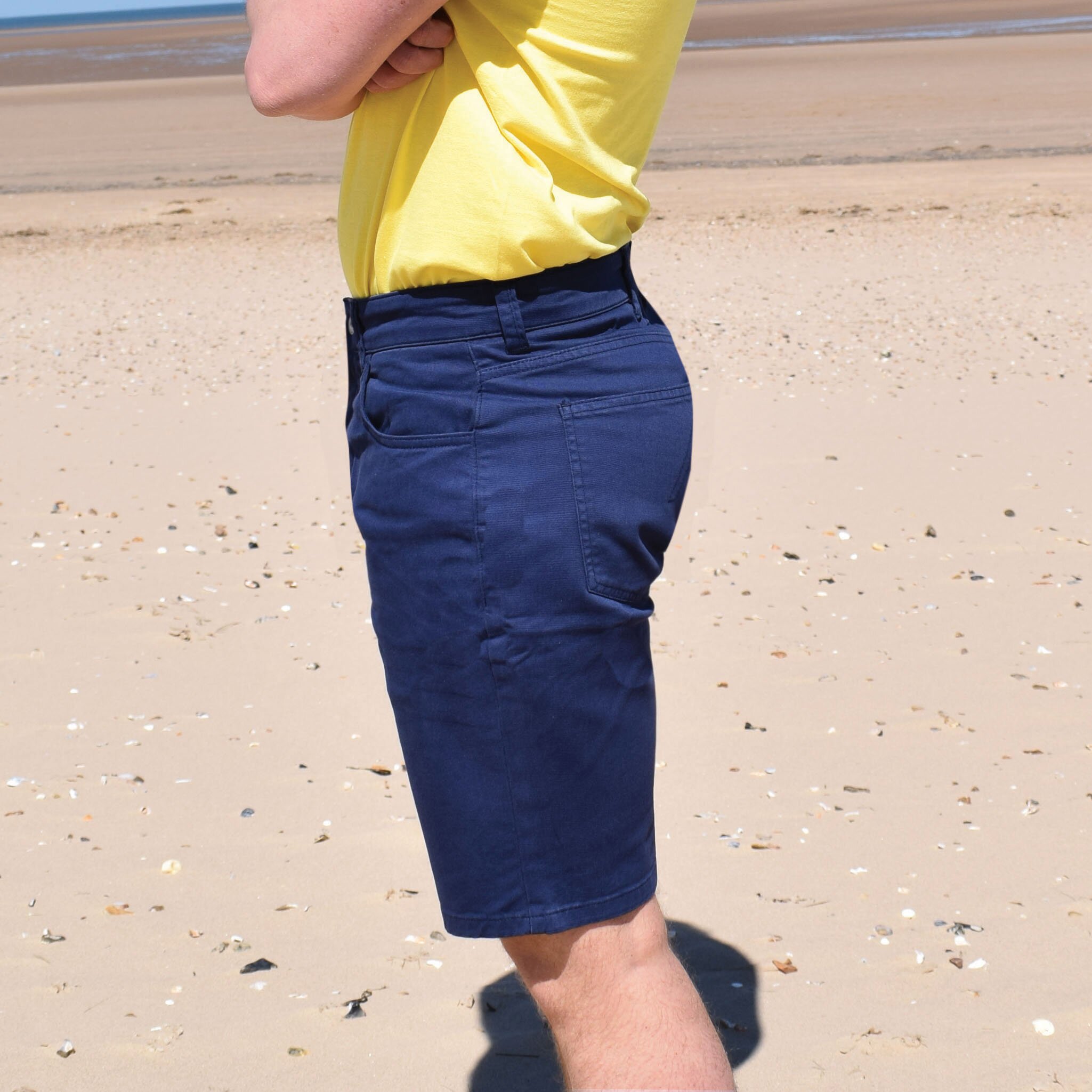 T-lab Faro mens shorts navy model side T-lab-Faro-mens-shorts-navy
