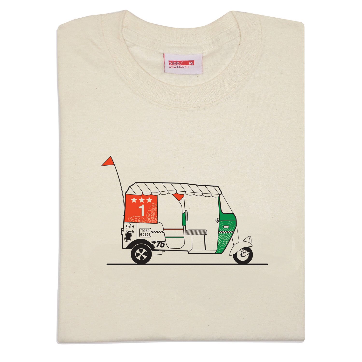 T-lab Tuk Tuk mens natural white t-shirt T-lab Tuk Tuk mens natural white t-shirt