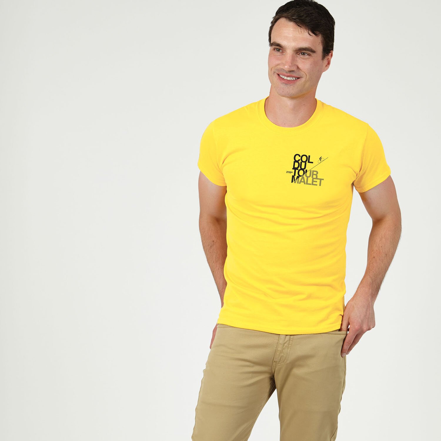 T-lab Tourmalet mens t-shirt yellow model T-lab-Tourmalet-mens-t-shirt-yellow-model