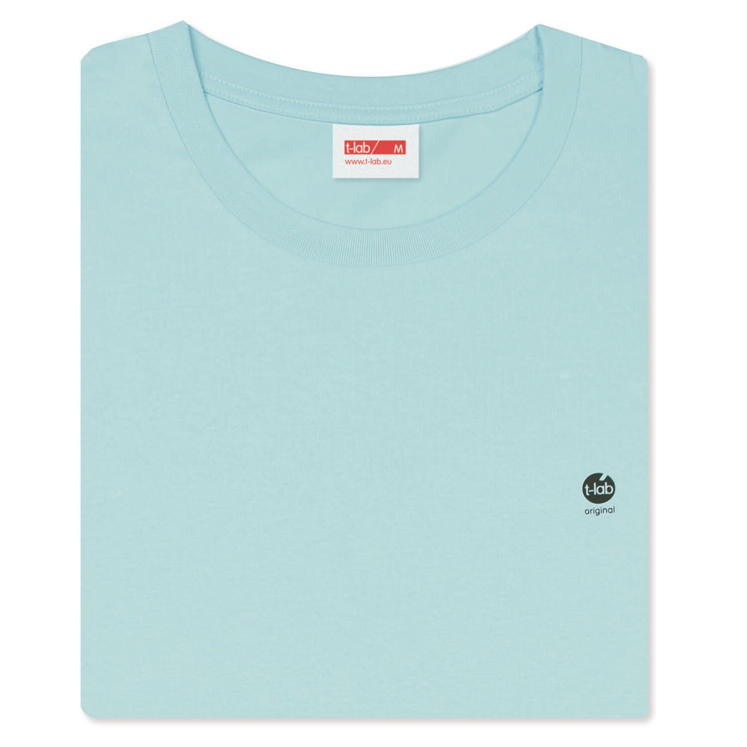 T-lab MiO mens organic t-shirt carib blue fold T-lab-Mio-mens-organic-t-shirt-carib-blue