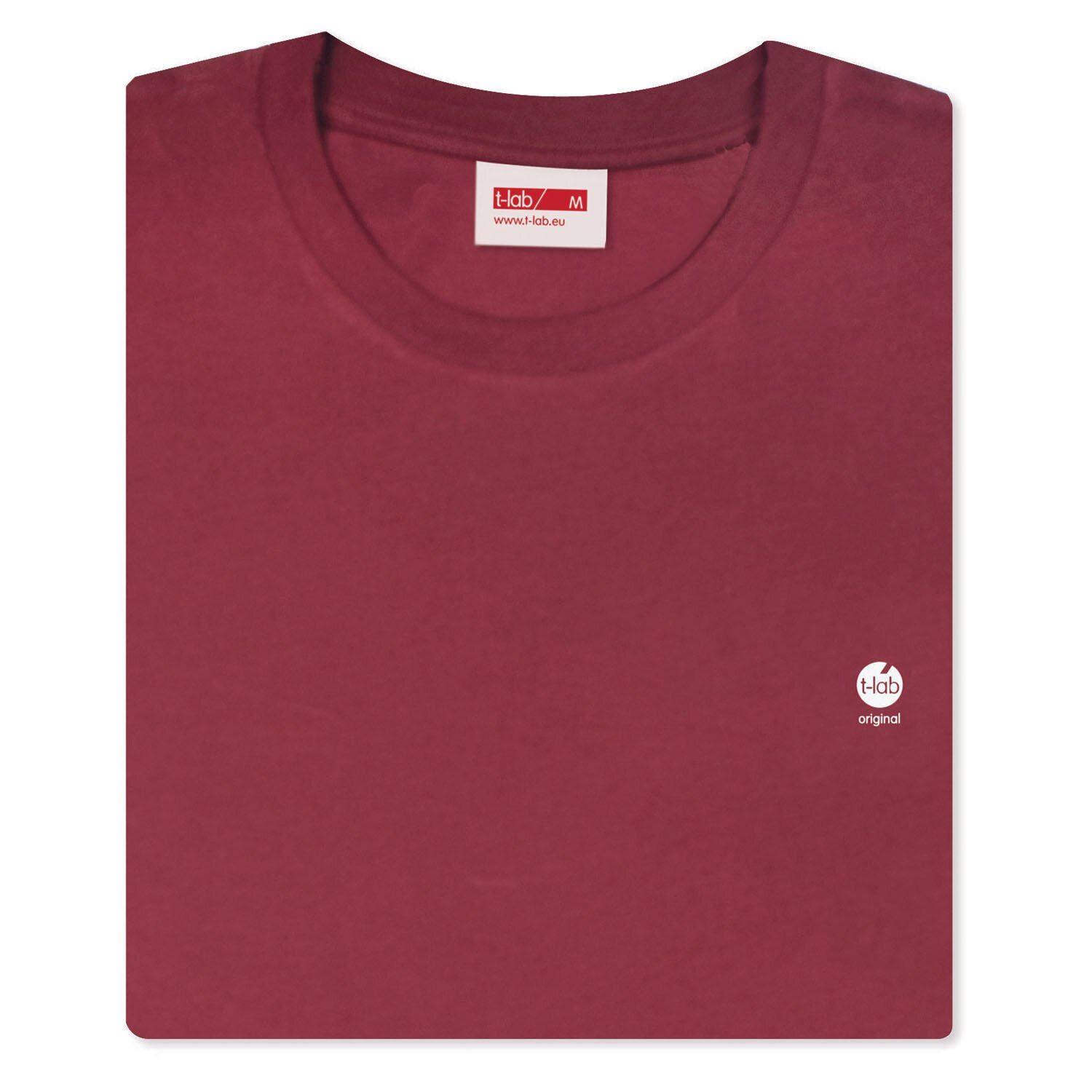 T-lab Mio mens organic t-shirt burgundy fold T-lab-Mio-mens-organic-t-shirt-burgundy