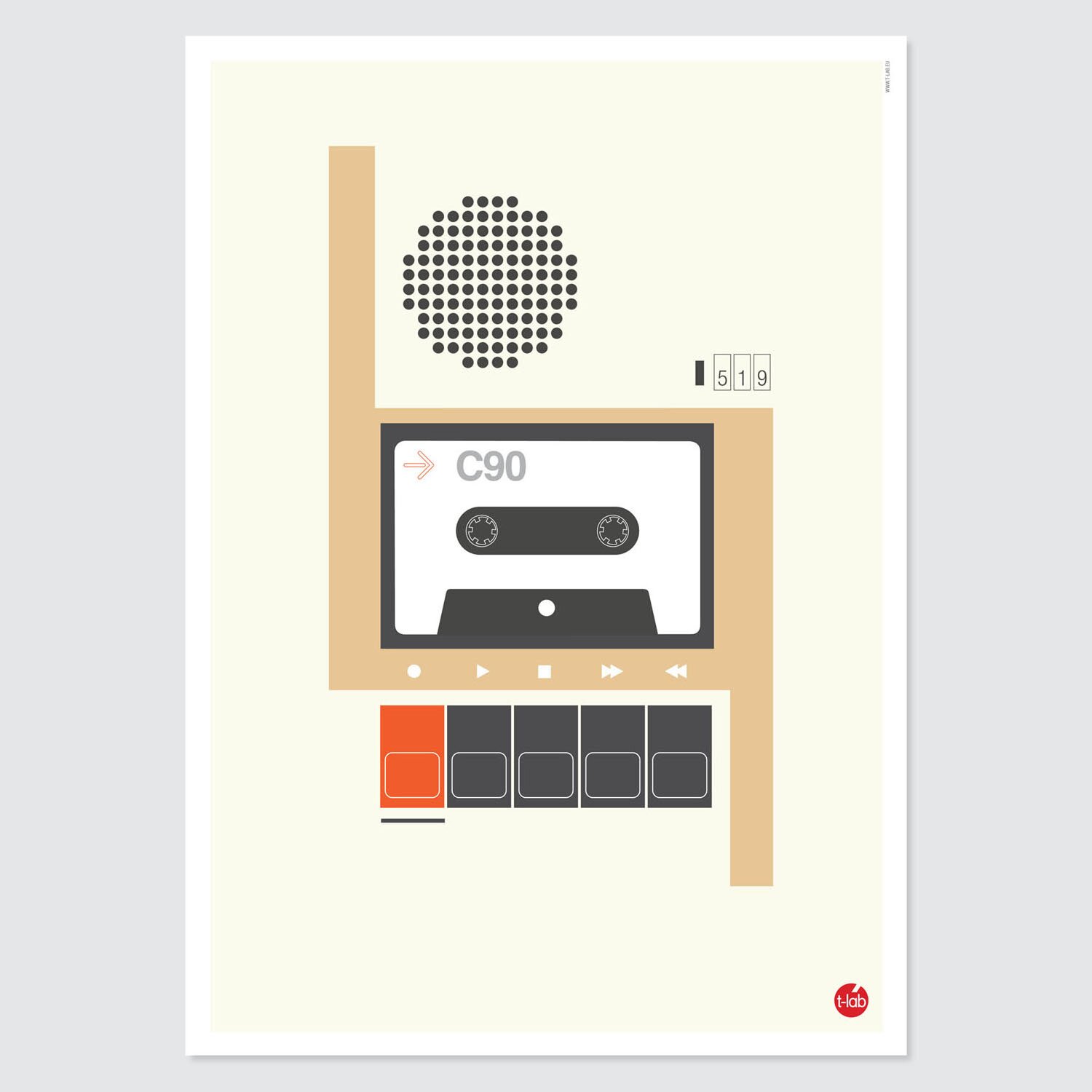 T-lab-C90-cassette-A3-poster-unframed T-lab-C90-cassette-A3-poster-unframed
