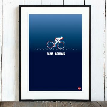 T-lab-Paris-Roubaix-A3-cycling-poster-framed