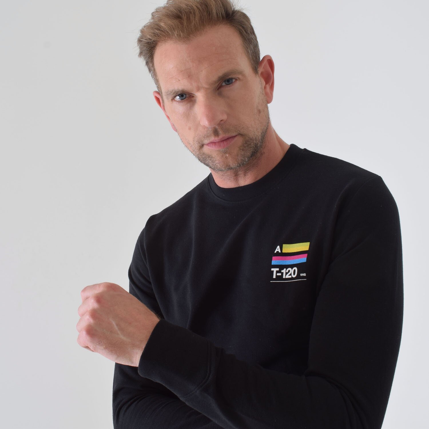 T-lab-T-120-mens-sweatshirt-charcoal-model1 T-120-mens-sweatshirt-charcoal