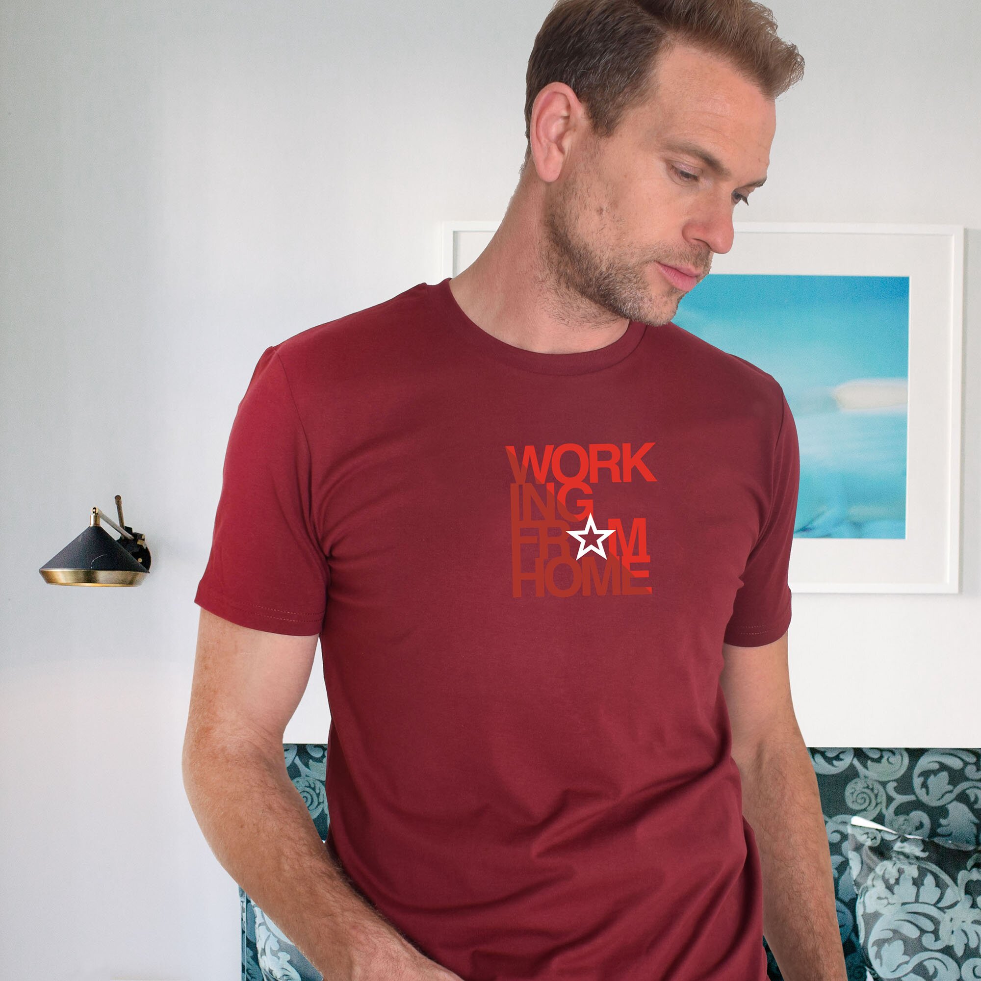T_lab-mens-WFH-t-shirt-model-square T-lab-mens-WFH-t-shirt-burgundy-red