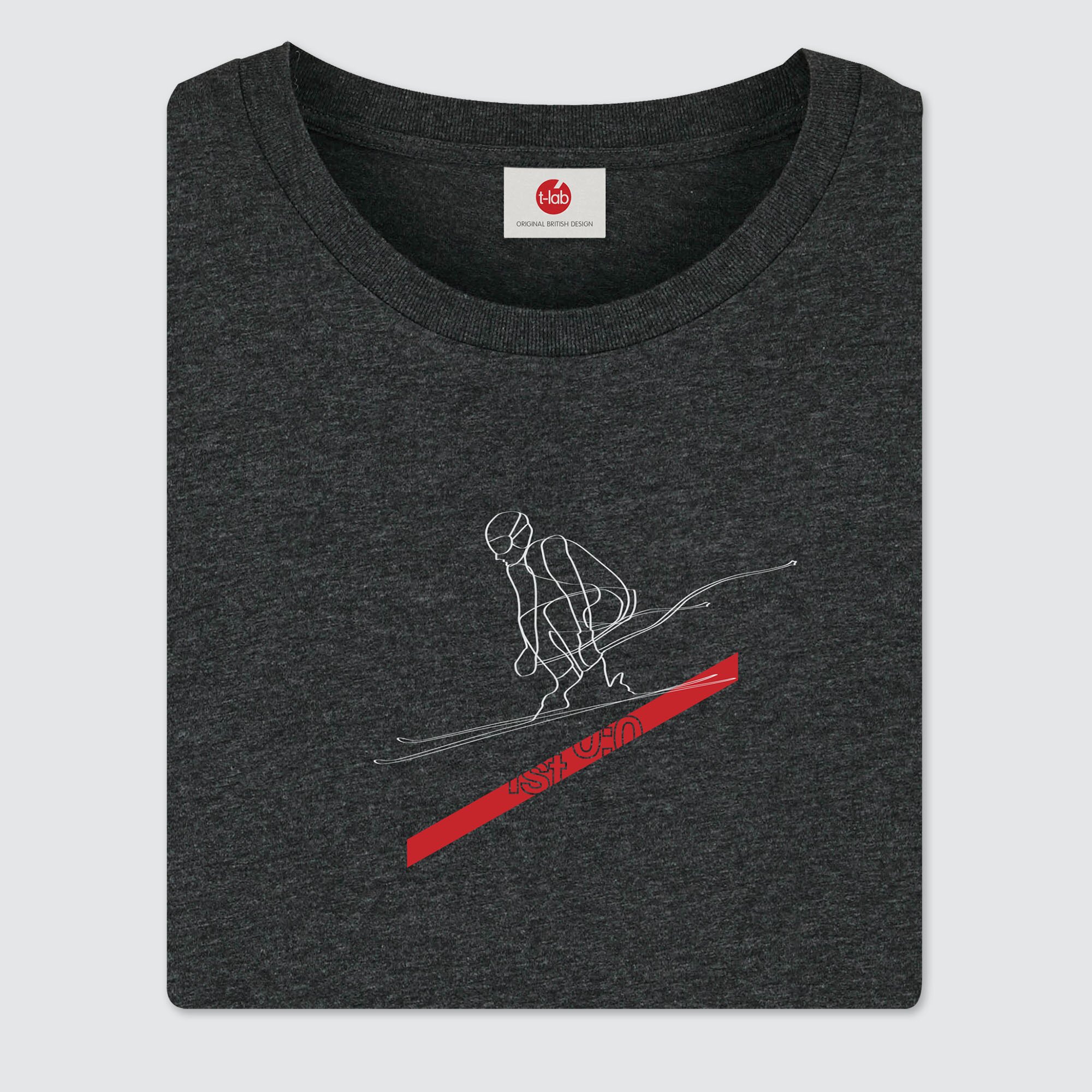 T-lab-Ski-Funday-mens-ski-t-shirt-heather-grey-fold